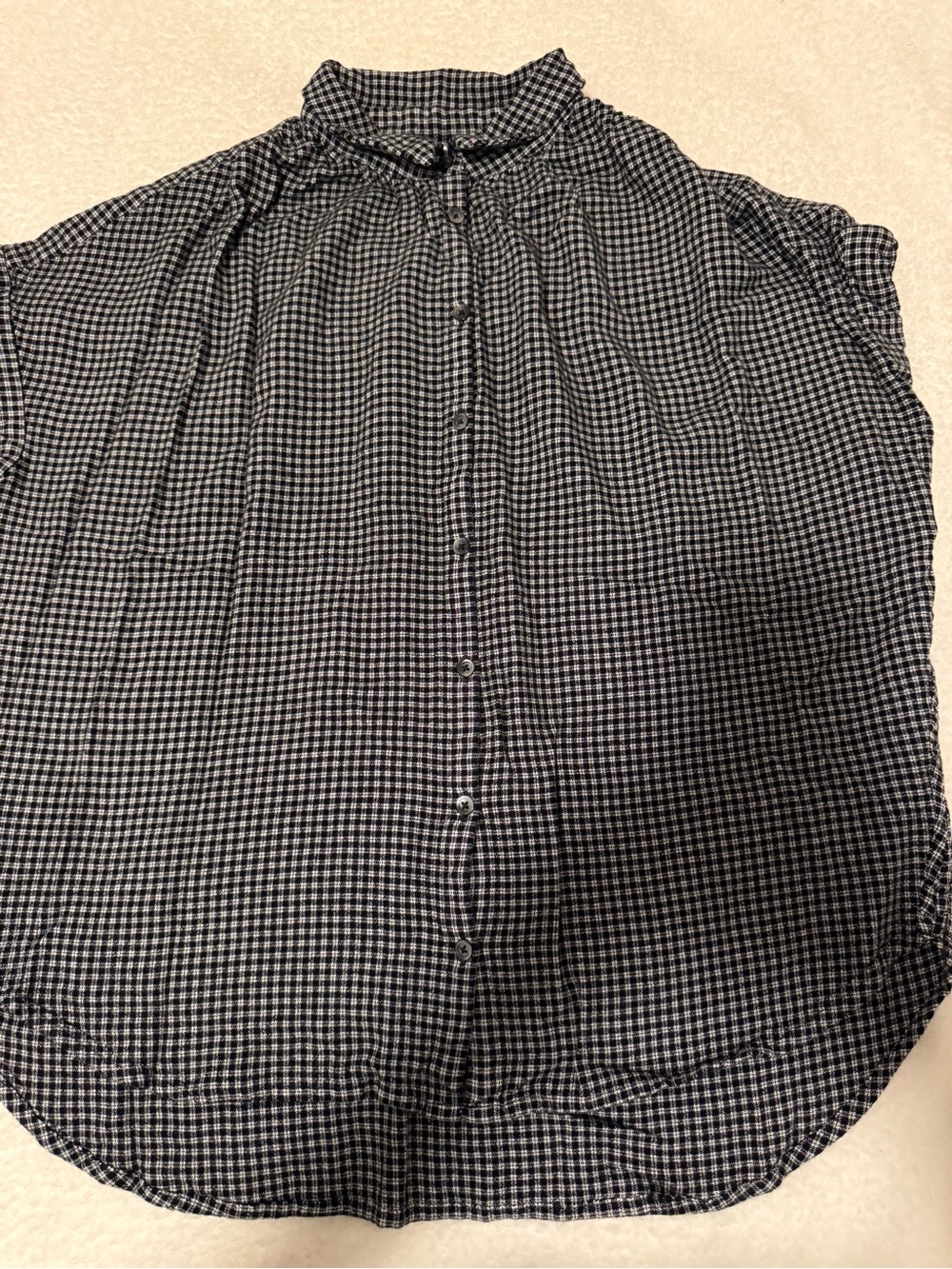 Madewell Black and White Gingham Button-Down Top